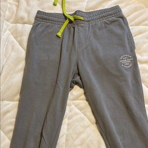 Gray Joggers with Yellow Drawstring